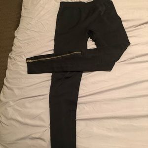 leggings with gold zipper